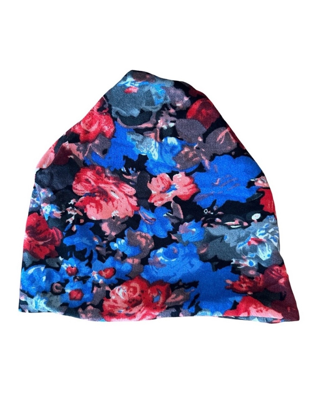 Boho Floral Slouchy Beanie Open Top Stretch Head Wrap Scarf Lightweight OS